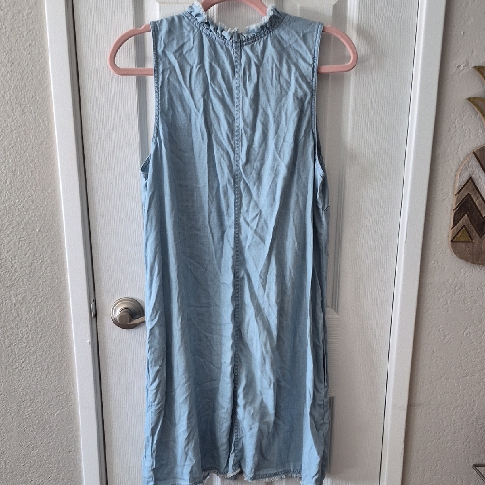 Tommy Bahama Light Blue Sleeveless Ruffle V-Neck Mini Dress - Picture 4 of 6